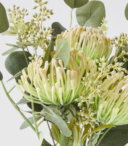 Pincushion Protea Arrangement in Glass Vase