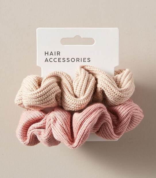 2 Pack Knitted Scrunchies