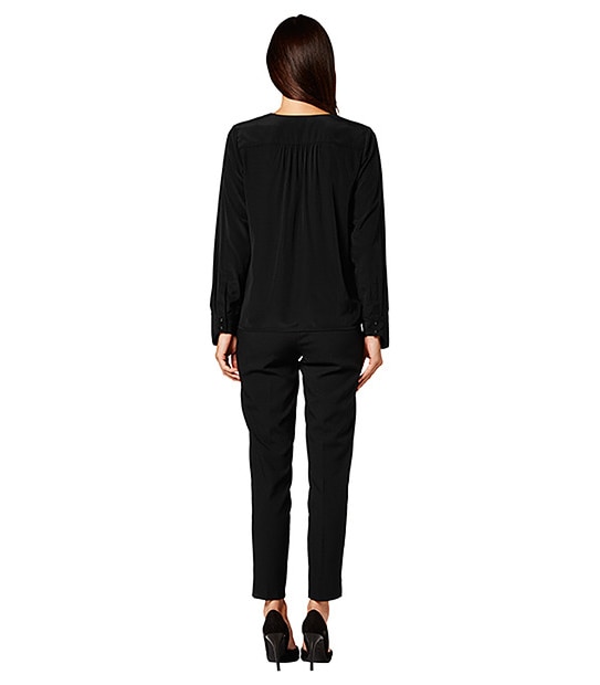Drape Front Blouse - Black