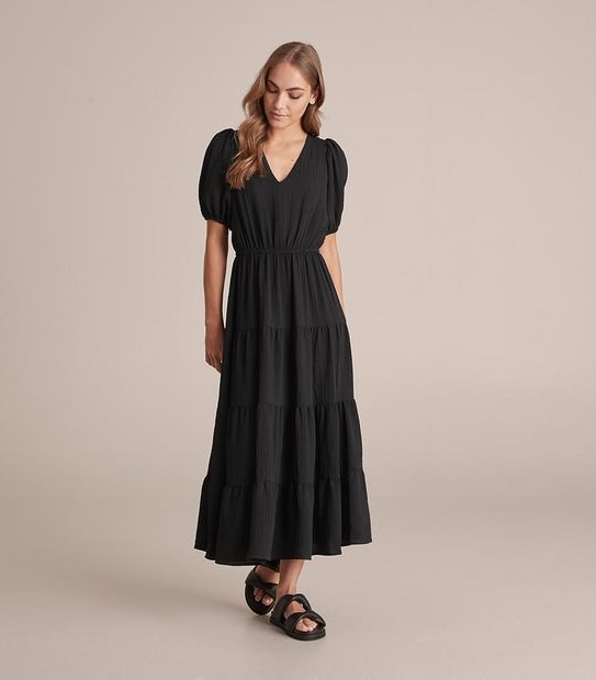 Preview Statement Puff Sleeve Midi Dress