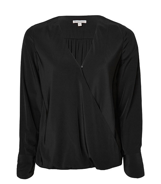 Drape Front Blouse - Black
