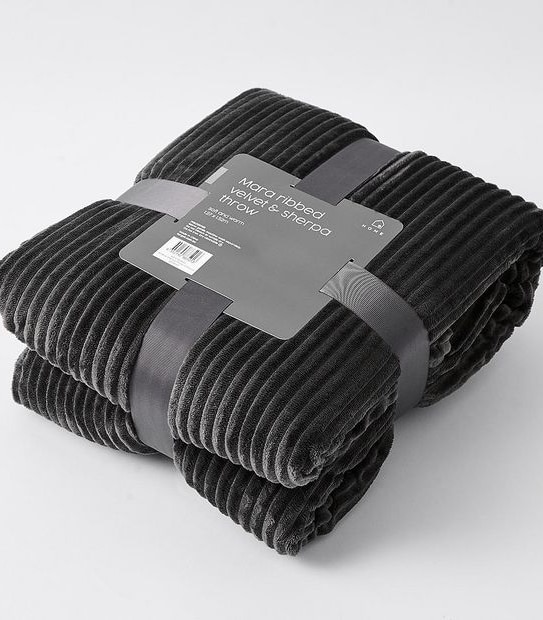 Mara Ribbed Velvet Sherpa Throw