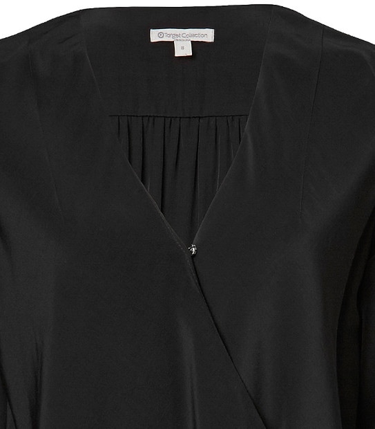Drape Front Blouse - Black