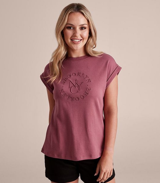 Dannii Minogue Petites Grown On Sleeves T-Shirt