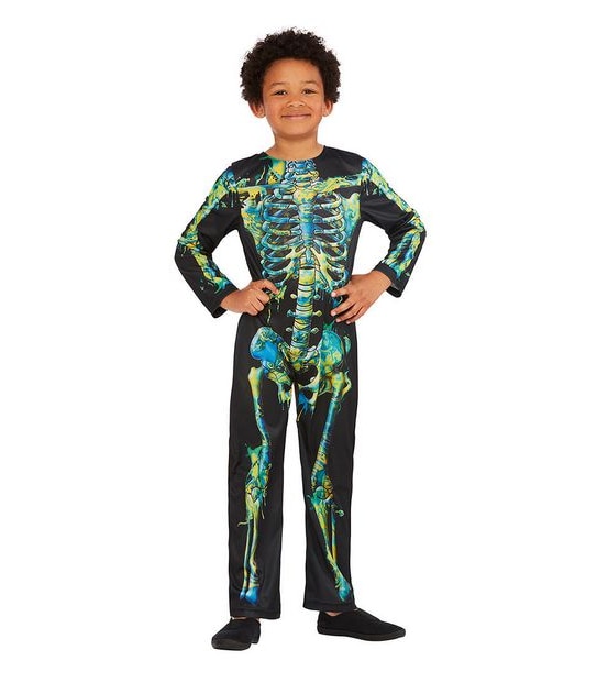 Kids Halloween Slime Drip Skeleton Costume