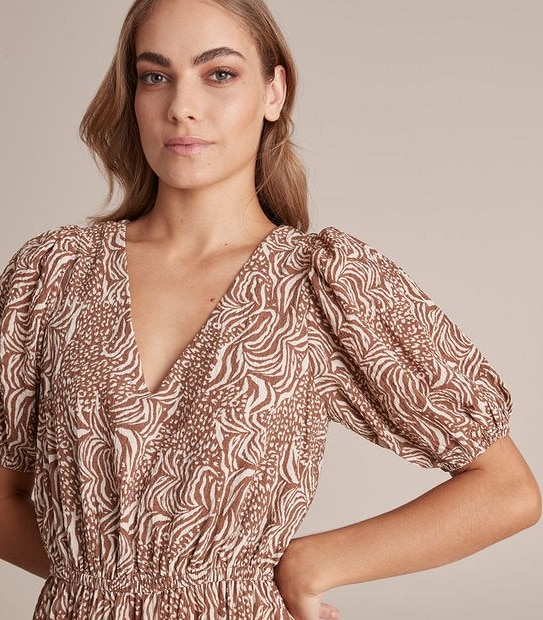 Preview Statement Puff Sleeve Midi Dress