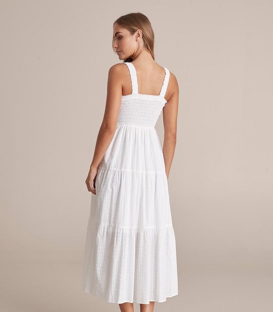 Preview Shirred Frill Strap Midi Dress