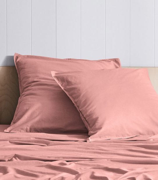 Canningvale Australia Stonewash European Pillow Case Dusk Red