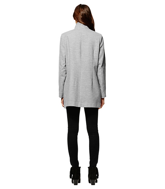 Funnel Neck Coat - Grey