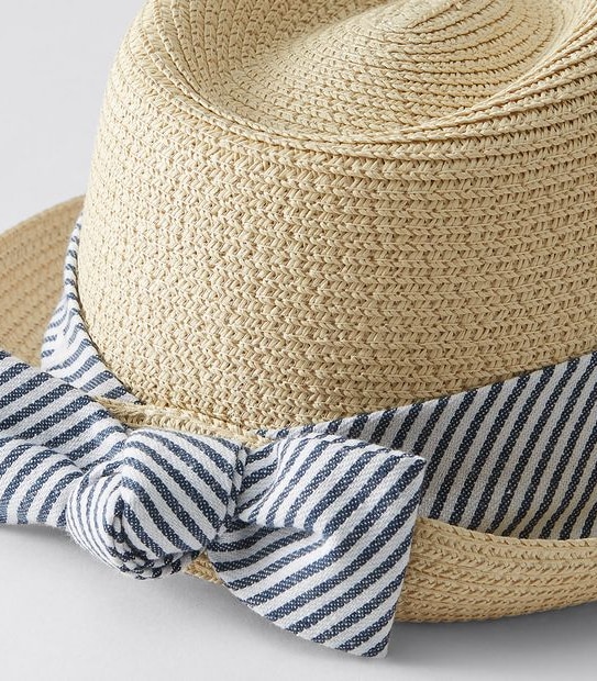 Lily Loves Bow Back Trilby Hat - Natural