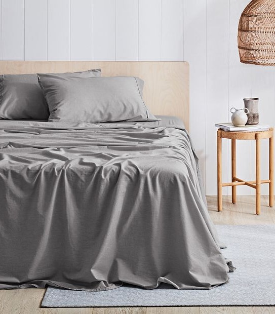 Canningvale Antica Stonewash Printed Sheet Set Smoke Grey Target