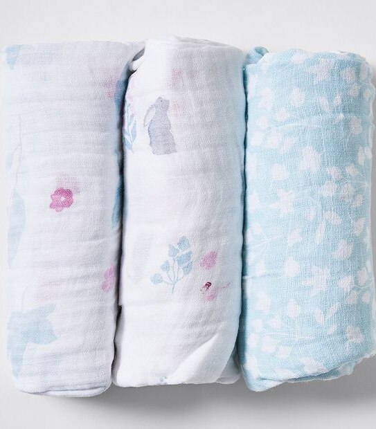 3 Pack Muslin Wraps Honey Bunny Target Australia