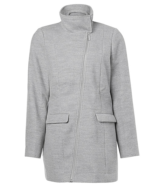 Funnel Neck Coat - Grey