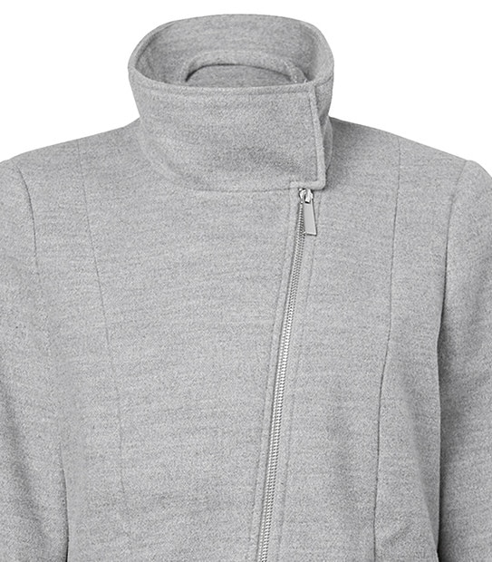 Funnel Neck Coat - Grey