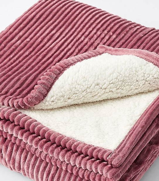 Mara Ribbed Velvet Sherpa Throw