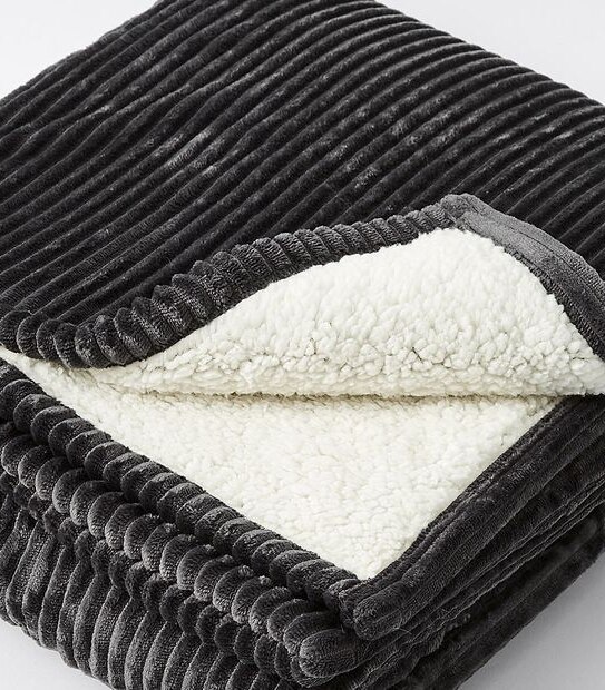 Mara Ribbed Velvet Sherpa Throw