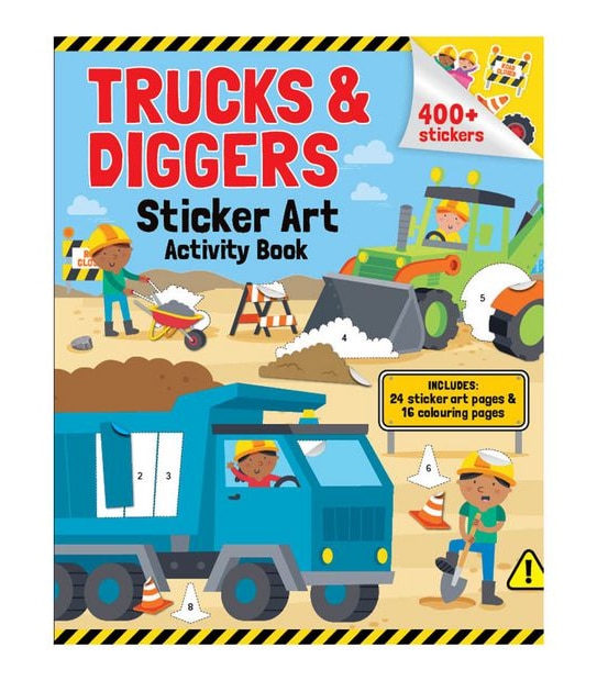 Trucks & Diggers - Sticker Art and Colouring Book