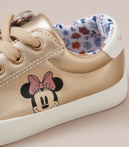 Kids Junior Disney Minnie Mouse Metallic Lace-Up Sneaker