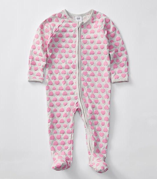 Baby Heart Print Stretch  Coverall