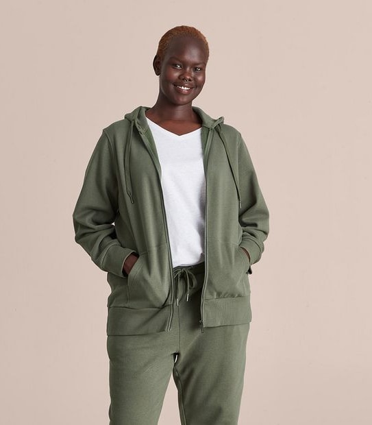 Curve Zip Through Hoodie Jumper
