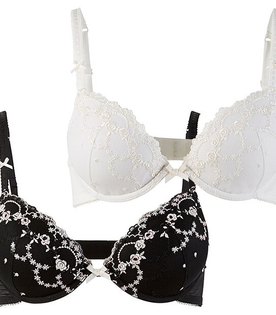 Lily Loves 2 Pack Underwire Bras - Black/White