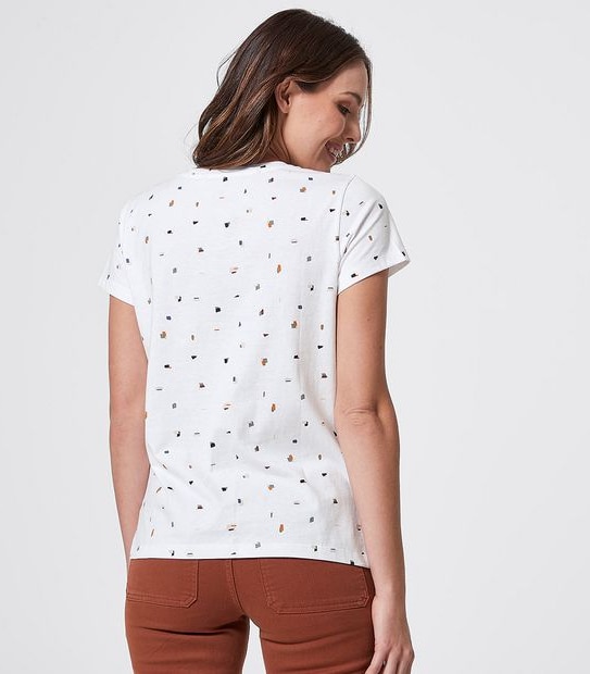 Printed Organic Cotton T-Shirt - White Terrazzo