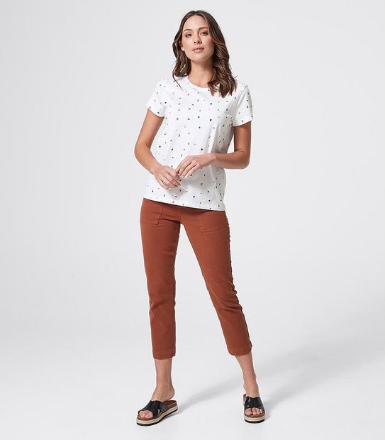 Printed Organic Cotton T-Shirt - White Terrazzo