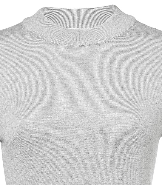 Mock Turtle Neck Top - Mid Grey