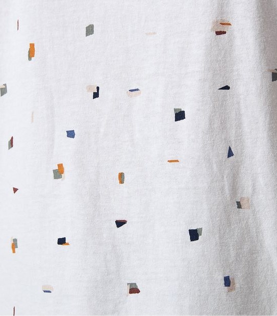 Printed Organic Cotton T-Shirt - White Terrazzo
