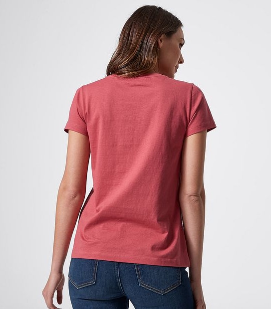 Printed Organic Cotton T-Shirt - Garnet Rose Red It's A Good Day