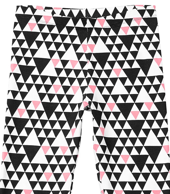 Girls' Full Length Triangle Print Leggings