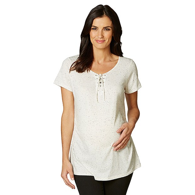 Maternity Tie Front T-Shirt - Neutral 