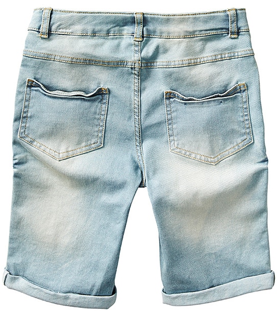 Girls' Knee Length Denim Shorts - Light Wash