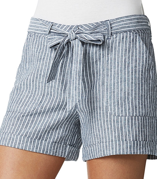 Life & Style Linen Shorts - Blue Stripe