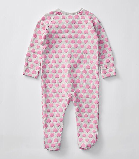 Baby Heart Print Stretch  Coverall