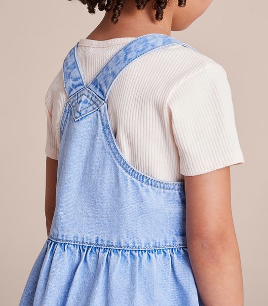 Denim Button Up Pinafore