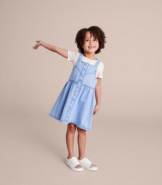Denim Button Up Pinafore