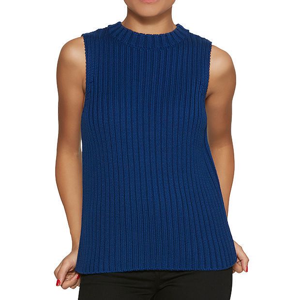 Dannii Minogue Petites Funnel Neck Knit Top - Blue | Target Australia