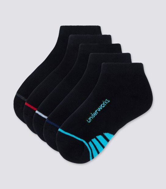 5 Pack Underworks Kids Low Cut Socks