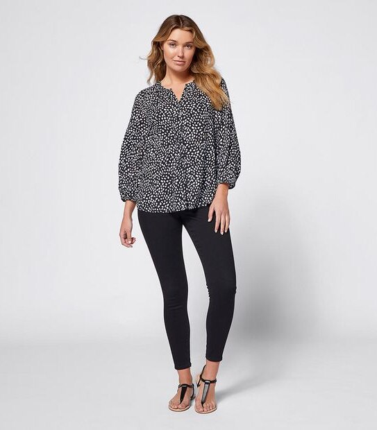 Button Through Peasant Blouse
