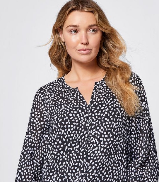 Button Through Peasant Blouse