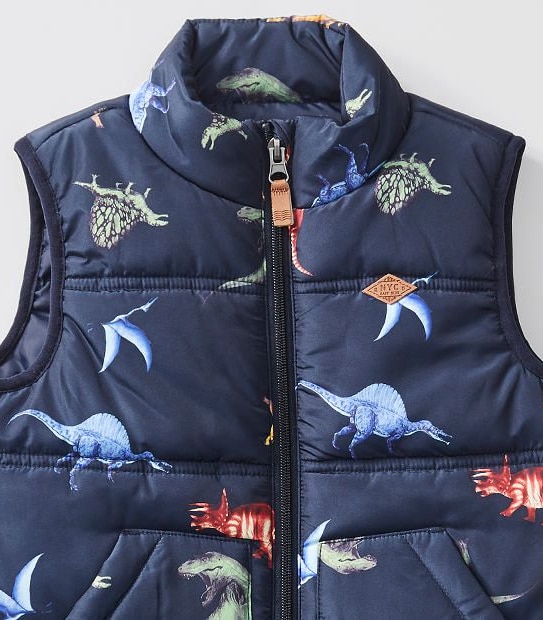 Dinosaur Puffer Vest