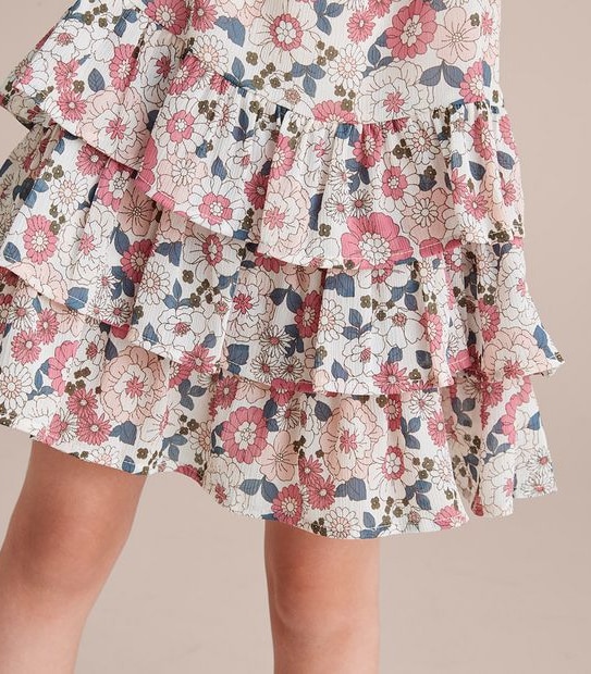 Floral Frill Hem Dress