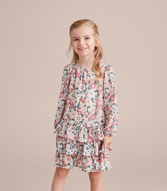 Floral Frill Hem Dress