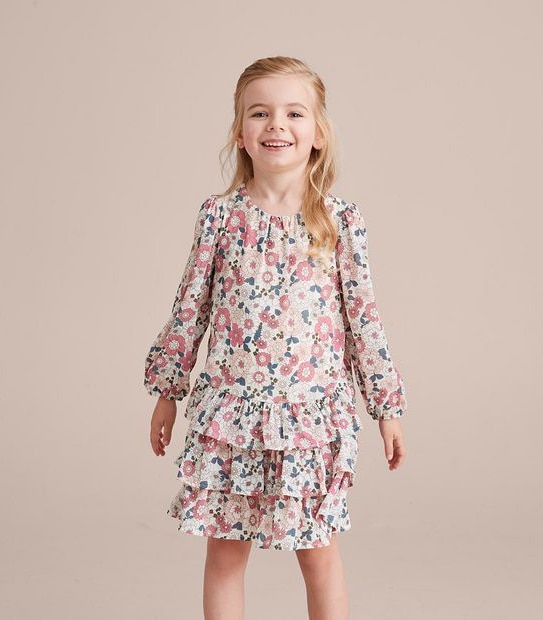 Floral Frill Hem Dress