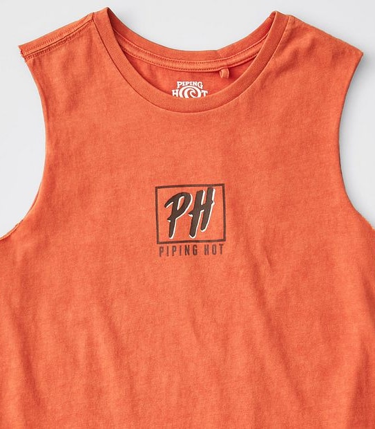Piping Hot Muscle Tank Top - Orange