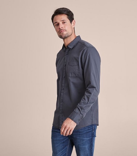 Long Sleeve Garment Dye Shirt