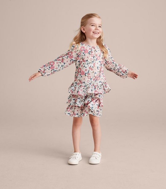Floral Frill Hem Dress
