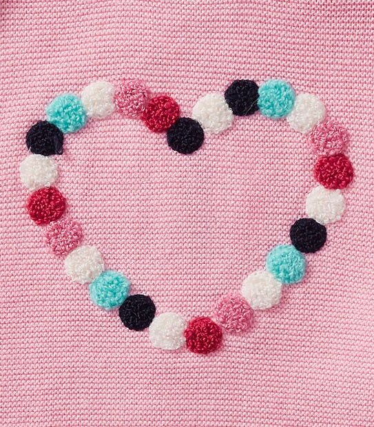 Baby Knit Pom Pom Heart Jumper