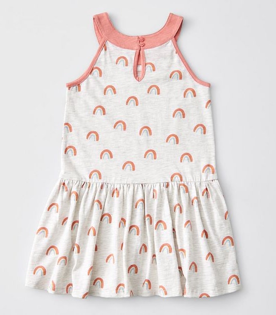 Gathered Waist Dress - Grey Rainbows